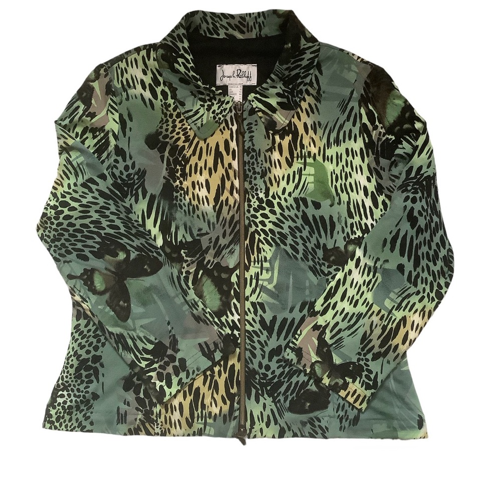 Joseph Ribkoff Green Patterned Blazer